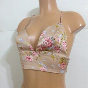 Blue Blush Floral Crop Top - Pink and Cream